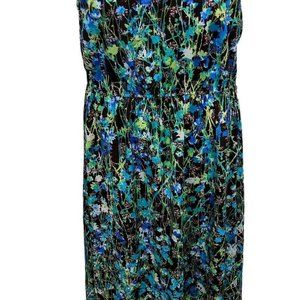 Delusional Blue and Brown Sleeveless Maxi Dress L